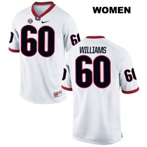 Women's Georgia Bulldogs NCAA #60 Allen Williams Nike Stitched White Authentic College Football Jersey TOK7754YD